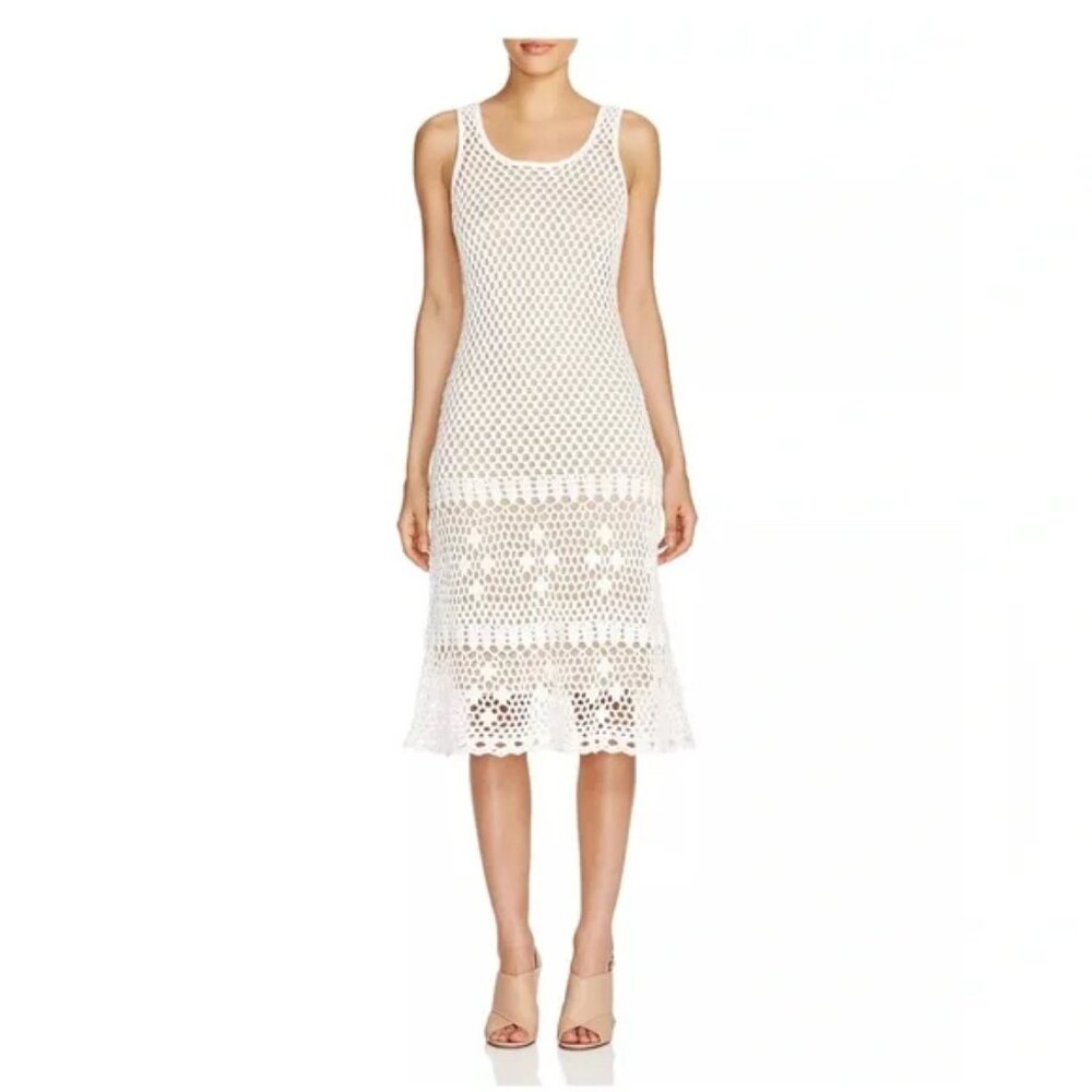 Michael Kors Ivory Crochet Cotton Tank Dress Size XS